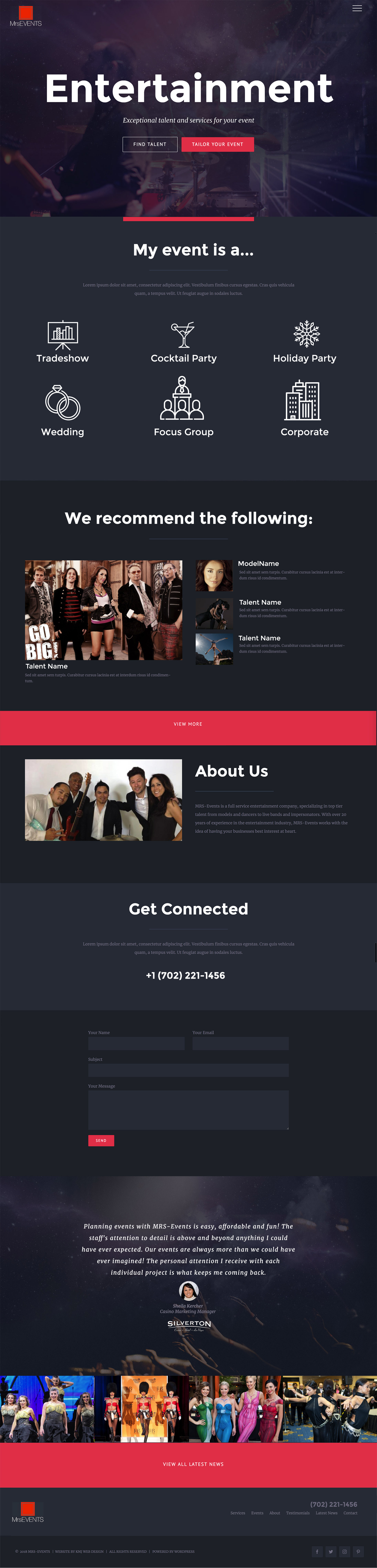 MRS Events - UI Mockups - Design by Kristine Perry
