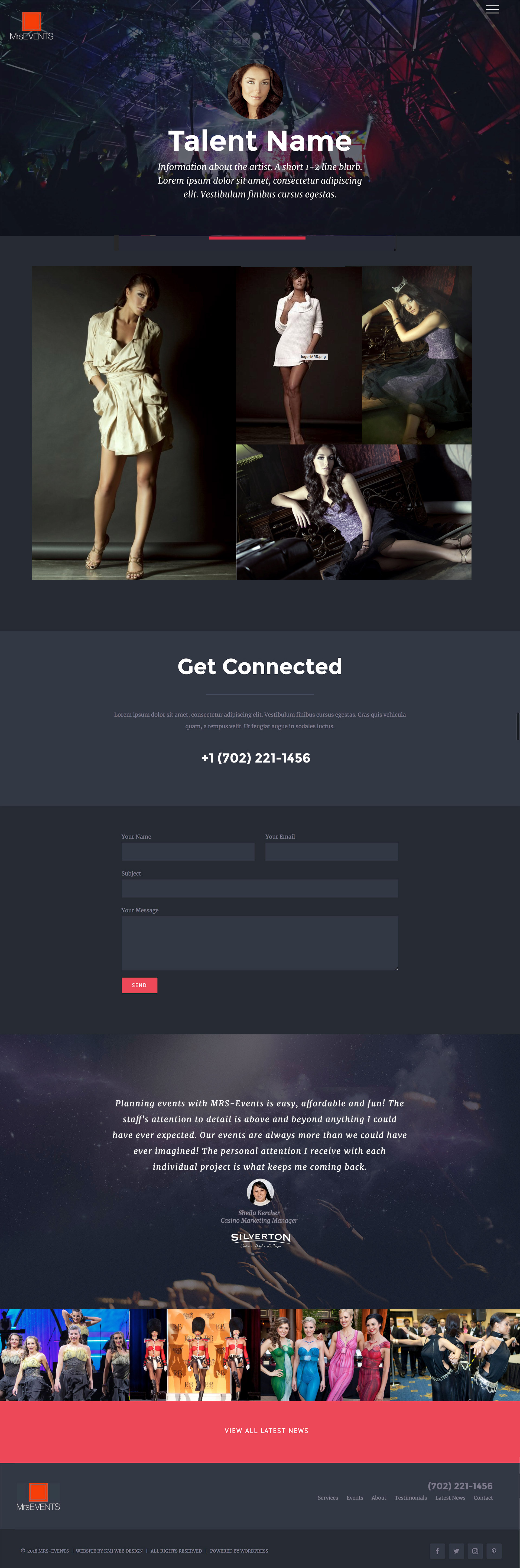 MRS Events - UI Mockups - Design by Kristine Perry